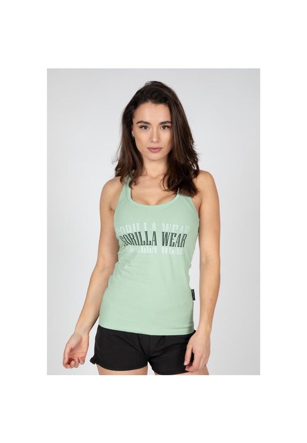 GORILLA WEAR - Verona Top bez rękawów - Zielony. Kolor: zielony. Długość rękawa: bez rękawów. Sport: fitness