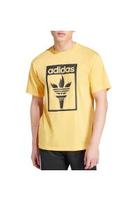 Adidas - Koszulka adidas Originals Trefoil Torch JJ1220 - żółta. Kolor: żółty. Materiał: dzianina, bawełna. Długość rękawa: krótki rękaw. Długość: krótkie
