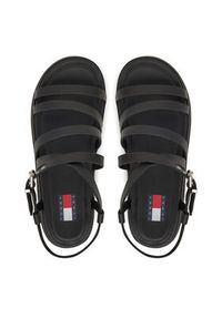 Tommy Jeans Sandały Tjw Wedgy Strappy Sandal EN0EN02756 Czarny. Kolor: czarny. Materiał: skóra #5