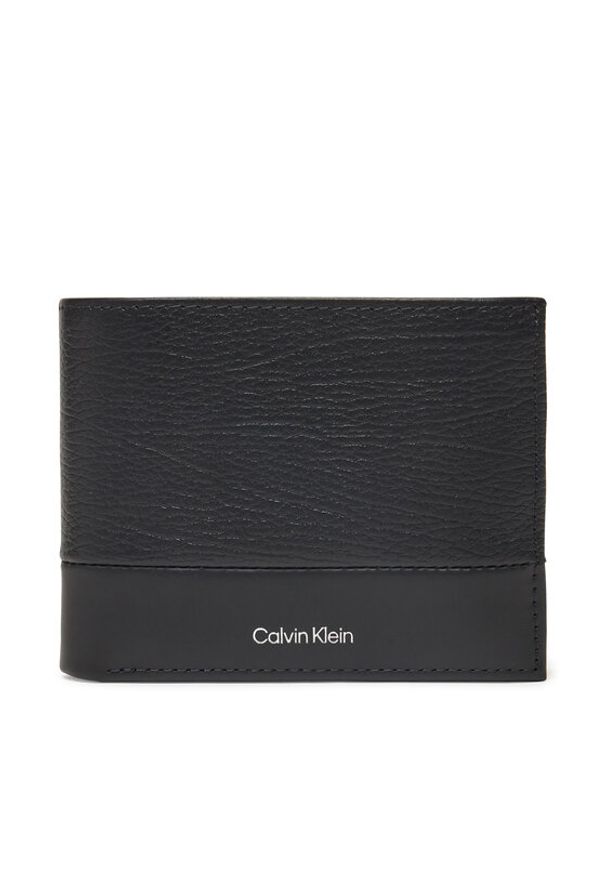 Calvin Klein Portfel męski Subtle Mix Trifold 10Cc W/Coin K50K512847 Czarny. Kolor: czarny. Materiał: skóra