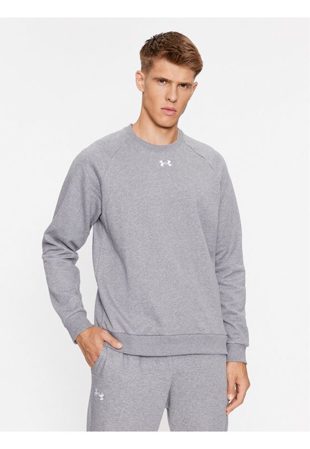 Under Armour Bluza Ua Rival Fleece Crew 1379755 Szary Loose Fit. Kolor: szary. Materiał: bawełna