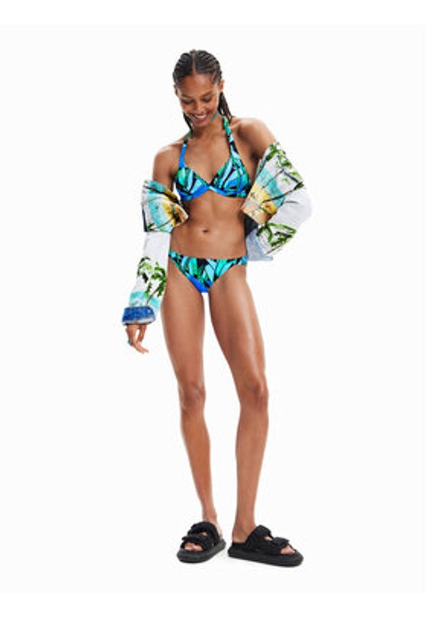 Desigual Góra od bikini Bukit 23SWMK36 Niebieski. Kolor: niebieski. Materiał: syntetyk
