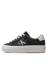 Calvin Klein Jeans Sneakersy Vulc Flatform Laceup Lth YW0YW01474 Czarny. Kolor: czarny. Materiał: skóra