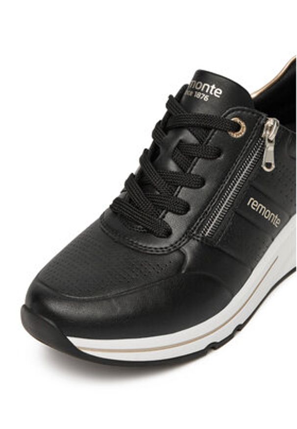 Remonte Sneakersy D2H01-03 Czarny. Kolor: czarny. Materiał: skóra