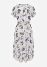 Born2be - Niebieska Romantyczna Sukienka Kopertowa z Wiązanym Paskiem i Brokatem Yael. Okazja: na co dzień, na spotkanie biznesowe, do pracy, na randkę. Kolor: niebieski. Wzór: kwiaty. Typ sukienki: kopertowe. Styl: casual, biznesowy, elegancki #5