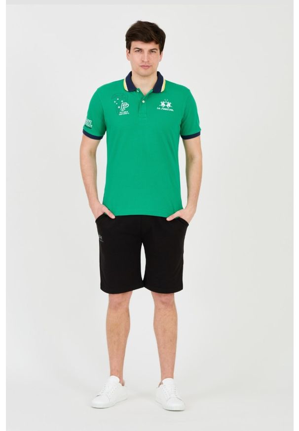 La Martina - LA MARTINA Zielone męskie polo, Rozmiar XL. Typ kołnierza: polo. Kolor: zielony