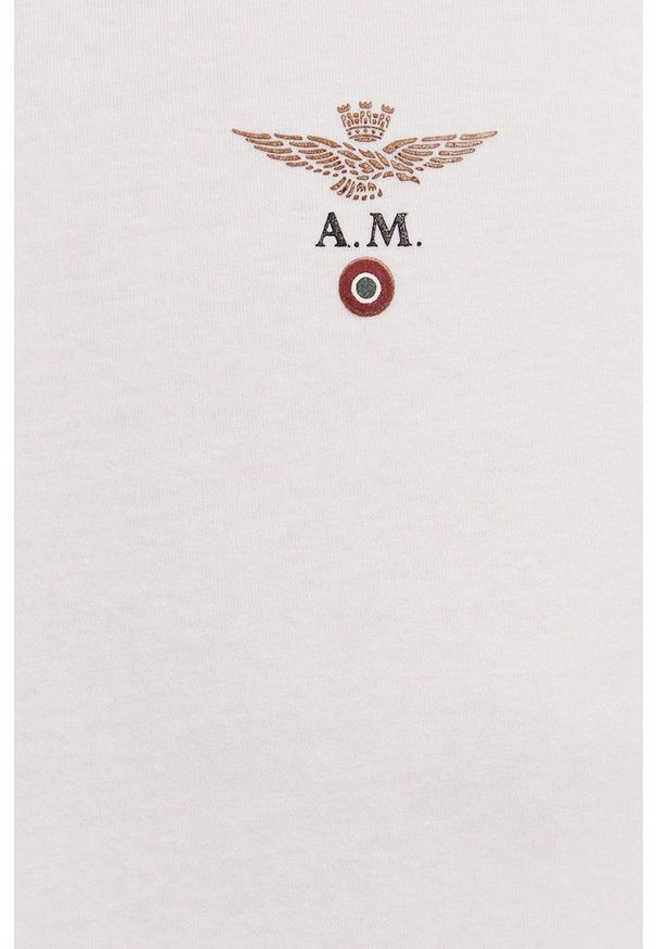 Aeronautica Militare - T-shirt. Okazja: na co dzień. Kolor: biały. Materiał: dzianina. Wzór: gładki. Styl: casual