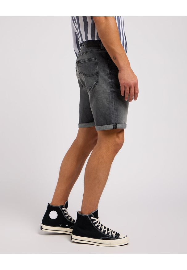 Lee - LEE RIDER SHORT MĘSKIE SZORTY KRÓKIE SPODENKI JEANSOWE WASHED GREY 112349328 L73F015973. Materiał: jeans