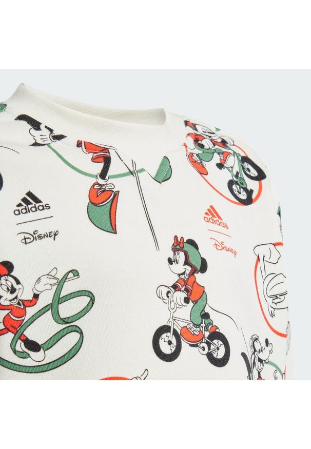 Adidas - Zestaw Disney Mickey Mouse. Okazja: na uczelnię. Kolor: biały, wielokolorowy. Materiał: dresówka. Wzór: motyw z bajki. Styl: sportowy