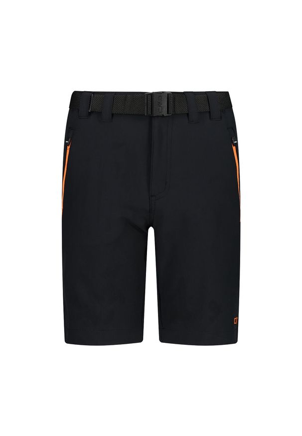 Dziecięce szorty bermudzkie CMP. Kolor: czarny, wielokolorowy, pomarańczowy. Długość: krótkie. Styl: sportowy. Sport: turystyka piesza
