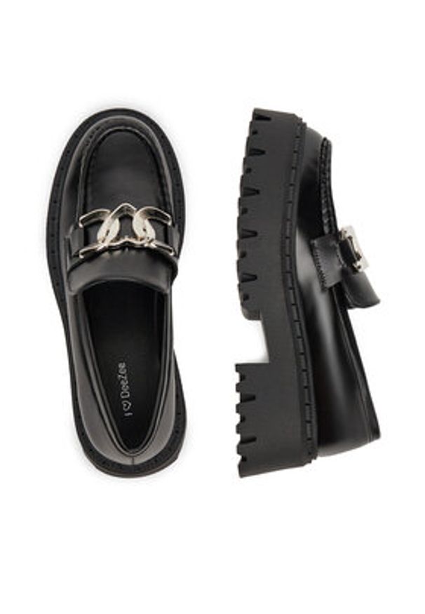 DeeZee Loafersy 25365-7 Czarny. Kolor: czarny. Materiał: skóra