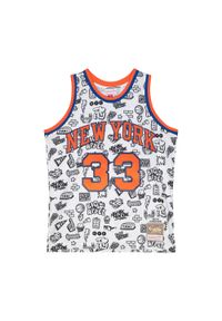 Mitchell & Ness - Jersey New York Knicks NBA Doodle Swingman 1991 Patrick Ewing. Kolor: biały. Materiał: jersey. Sport: koszykówka #1
