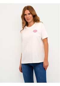 Kaffe T-Shirt Fie 10508888 Écru Oversize. Materiał: bawełna