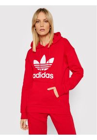 Adidas - adidas Bluza adicolor Trefoil HE6953 Czerwony Regular Fit. Kolor: czerwony. Materiał: bawełna #1