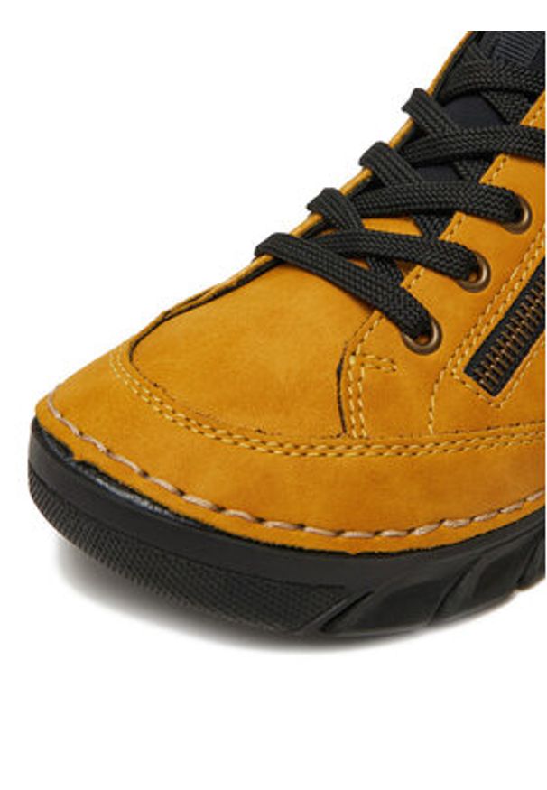 Rieker Sneakersy 55073-68 Żółty. Kolor: żółty. Materiał: syntetyk, materiał