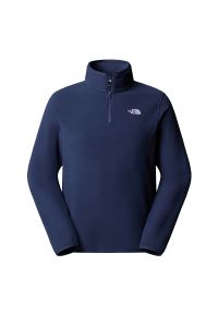 Bluza męska The North Face Glacier 1/4 Zip Fleece 0A8D0Q8K21 - granatowa. Kolor: niebieski. Materiał: polar, poliester, dzianina. Styl: klasyczny. Sport: narciarstwo