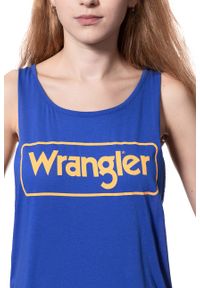 Wrangler - WRANGLER T SHIRT DAMSKI B&Y KABEL TANK NAUTICAL BLUE W726LF7V2. Długość rękawa: na ramiączkach. Wzór: nadruk