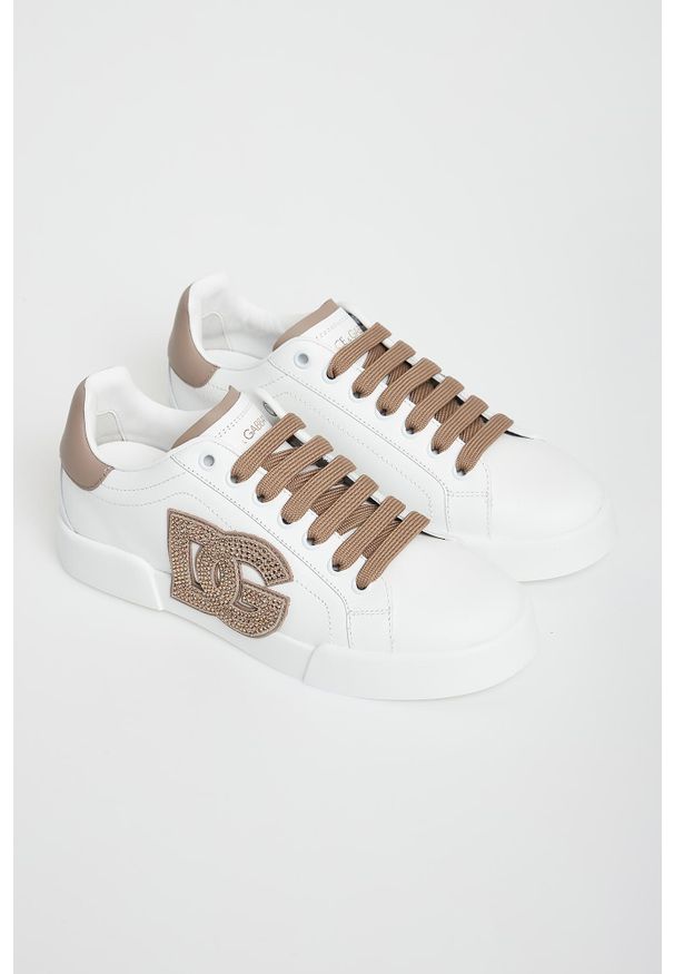 Dolce & Gabbana - Sneakersy damskie skórzane Portofino DOLCE & GABBANA. Materiał: skóra