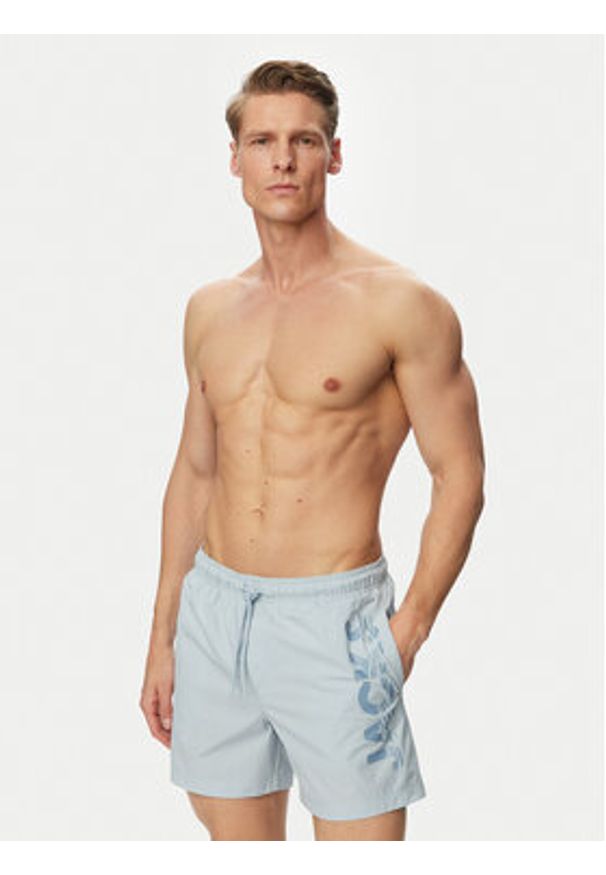Jack & Jones Szorty kąpielowe Maui Wave 12291391 Niebieski jasny Regular Fit. Kolor: niebieski. Materiał: syntetyk