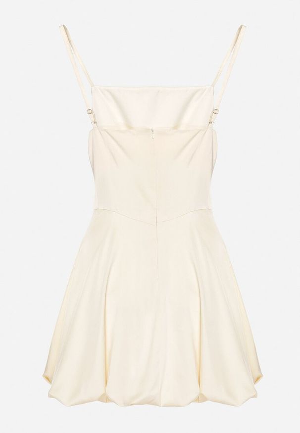 Born2be - Żółta Sukienka Vices na Ramiączkach o Fasonie Bombki Folonna. Okazja: na co dzień. Typ kołnierza: dekolt kwadratowy. Kolor: żółty. Długość rękawa: na ramiączkach. Typ sukienki: bombki. Styl: casual, elegancki