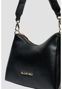 Valentino by Mario Valentino - VALENTINO Czarna damska torebka Kalimba Hobo Bag z saszetką. Kolor: czarny. Wzór: paski. Materiał: skórzane. Styl: elegancki #5