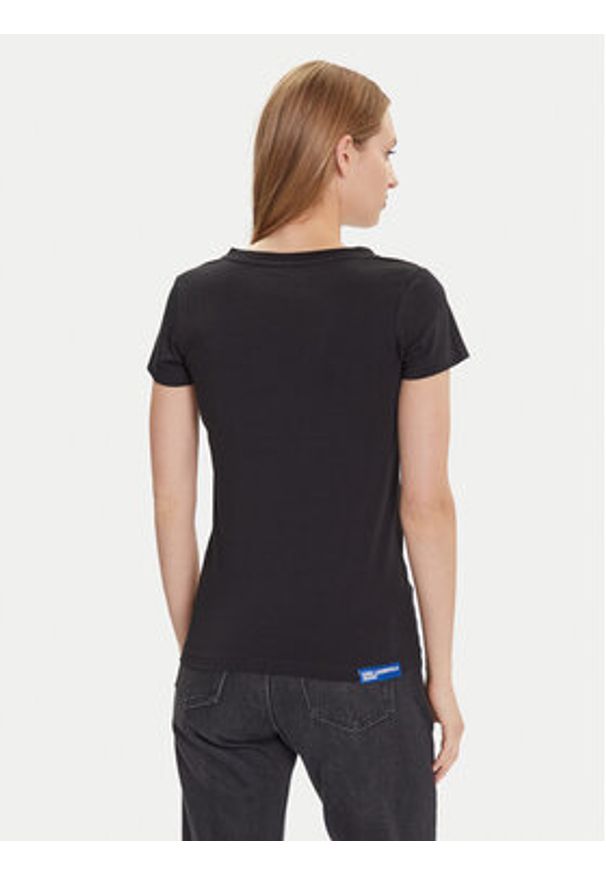 Karl Lagerfeld Jeans T-Shirt A2W17097 Czarny Regular Fit. Kolor: czarny. Materiał: bawełna