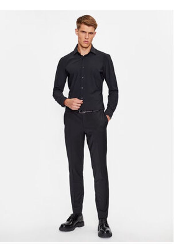 BOSS - Boss Koszula P-Hank-S-Kent-C1-222 50503554 Czarny Slim Fit. Typ kołnierza: kołnierzyk klasyczny. Kolor: czarny. Materiał: syntetyk