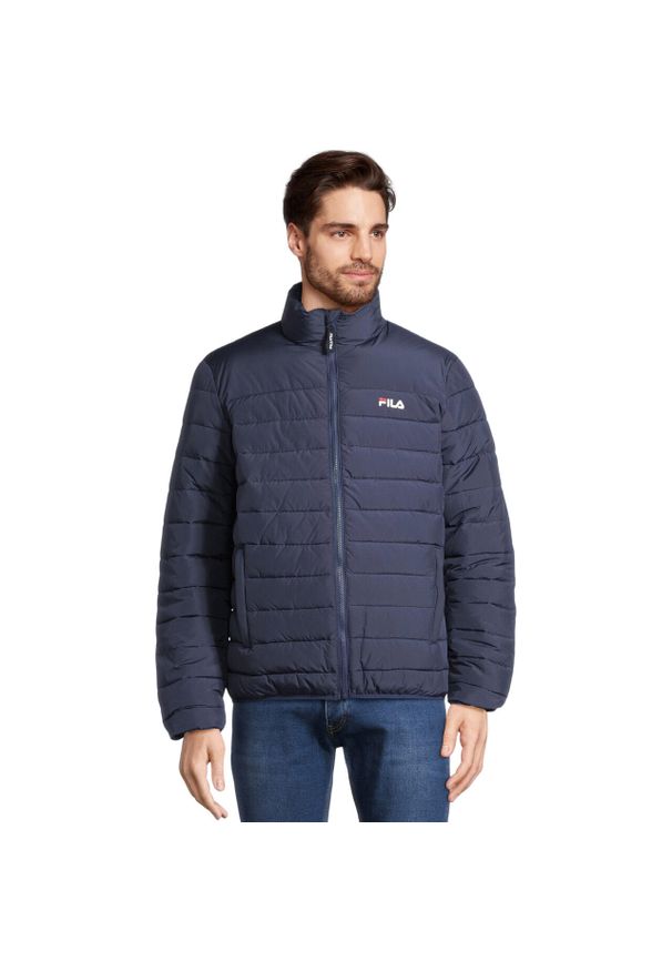 Kurtka męska Fila Butzbach. Kolor: niebieski. Materiał: materiał, puch, syntetyk. Sport: turystyka piesza