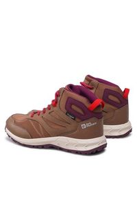 Jack Wolfskin Sneakersy Woodland Texapore Mid K 4042152 Brązowy. Kolor: brązowy. Materiał: materiał #5
