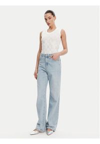 Fracomina Top FR25ST4003K414R9 Écru Regular Fit. Kolor: kremowy. Materiał: syntetyk, wiskoza #4