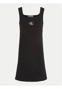 Calvin Klein Jeans Sukienka letnia Badge IG0IG02471 Czarny Regular Fit. Kolor: czarny. Materiał: bawełna. Sezon: lato