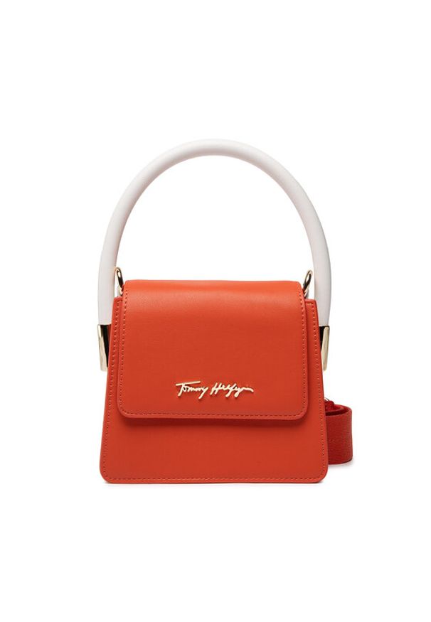 TOMMY HILFIGER - Tommy Hilfiger Torebka New Tommy Crossover Mix AW0AW12329 Pomarańczowy. Kolor: pomarańczowy. Materiał: skórzane