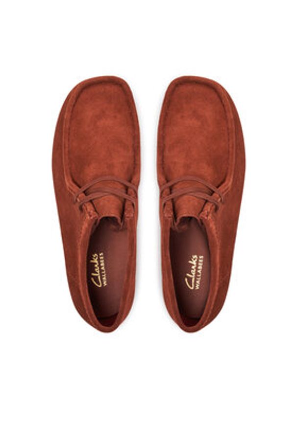 Clarks Mokasyny Wallabee Evo 26178278 Pomarańczowy. Kolor: pomarańczowy. Materiał: zamsz, skóra