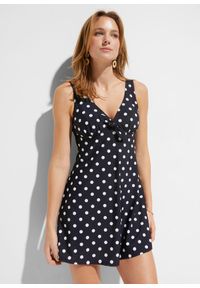 bonprix - Sukienka kąpielowa na szerokich ramiączkach. Kolor: czarny. Długość rękawa: na ramiączkach. Styl: elegancki #1