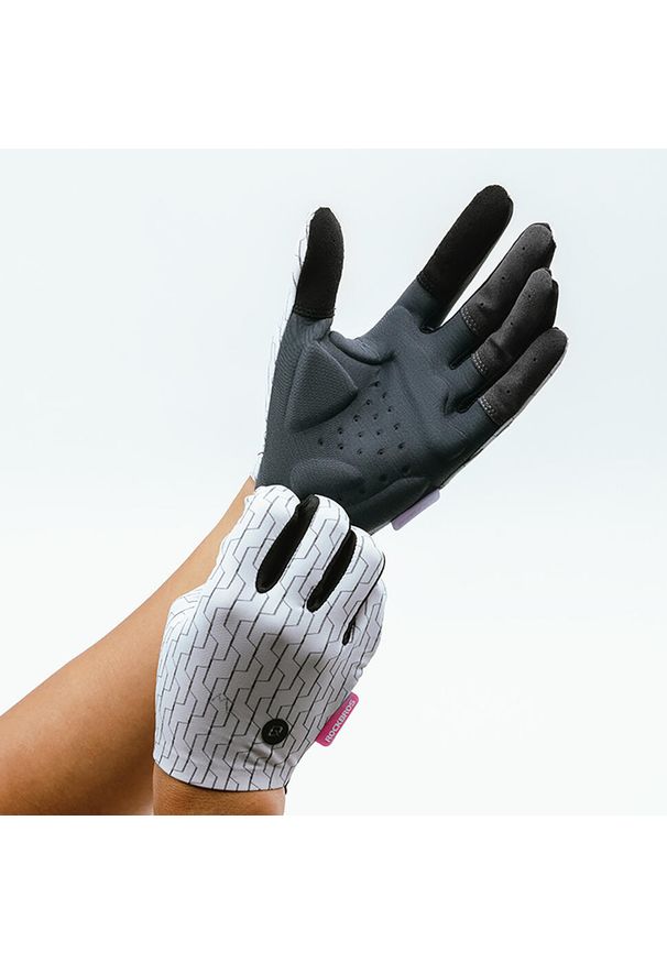 ROCKBROS - Rękawiczki sportowe Rockbros pełne wiosenno-letnie. Kolor: biały. Materiał: materiał. Sezon: lato, wiosna