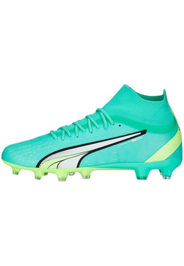 Buty piłkarskie Puma Ultra Pro FG/AG M 107240 03 zielone zielone. Kolor: zielony. Materiał: dzianina. Szerokość cholewki: normalna. Sport: piłka nożna