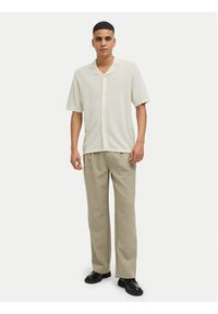 Jack & Jones Polo Orion 12268226 Écru Relaxed Fit. Typ kołnierza: polo. Kolor: kremowy. Materiał: syntetyk, bawełna #4