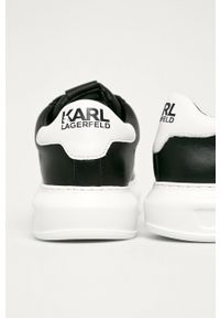 Karl Lagerfeld - Buty skórzane. Nosek buta: okrągły. Zapięcie: sznurówki. Kolor: czarny. Materiał: skóra. Szerokość cholewki: normalna #4