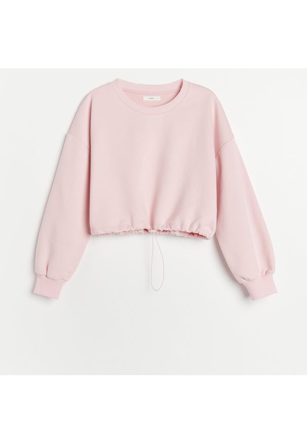Reserved - Góra od piżamy z dresowej dzianiny - Różowy. Kolor: różowy. Materiał: dresówka, dzianina