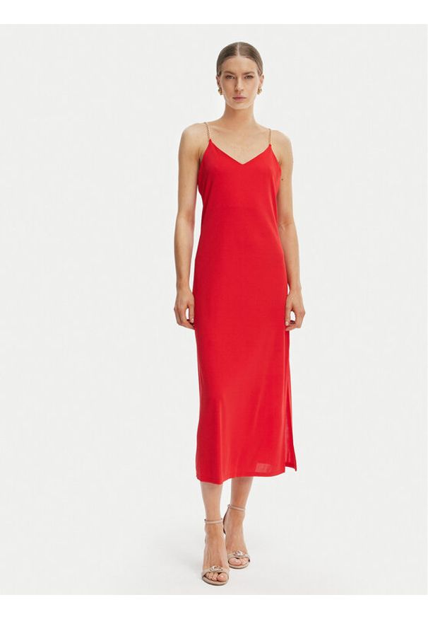 Morgan Sukienka koktajlowa 261-RYAN Czerwony Regular Fit. Kolor: czerwony. Materiał: syntetyk. Styl: wizytowy