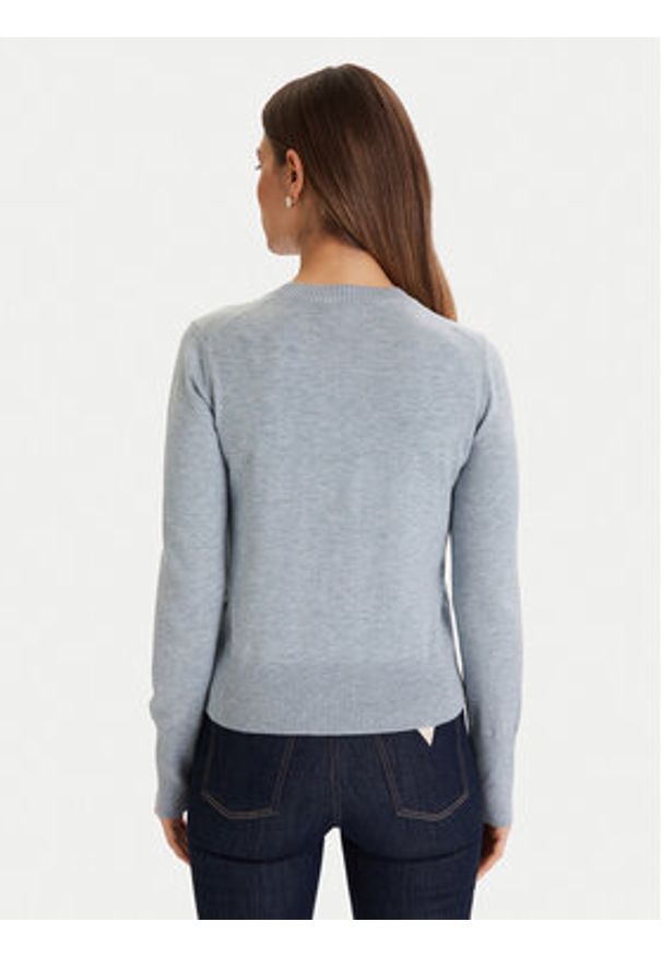 Guess Jeans Sweter W4BR83 Z3HO2 Błękitny Regular Fit. Kolor: niebieski. Materiał: syntetyk