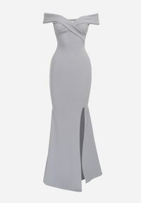 Born2be - Szara Sukienka Maxi na Szerokich Ramiączkach Joconda. Kolor: szary. Długość rękawa: na ramiączkach. Typ sukienki: rozkloszowane. Długość: maxi #2