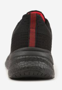 Born2be - Czarno-Czerwone Buty Sportowe Sneakersy na Tłoczonej Podeszwie z Napisem Hesehe. Okazja: na co dzień. Kolor: czarny. Materiał: jeans. Wzór: napisy #6