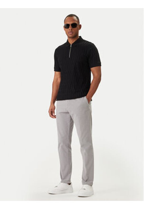Karl Lagerfeld - KARL LAGERFELD Polo 745008 562203 Czarny Regular Fit. Typ kołnierza: polo. Kolor: czarny. Materiał: bawełna