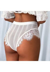 Intica - Koronkowe figi z przewiewnego materiału na co dzień Arendien. Kolor: biały. Materiał: materiał, koronka. Wzór: koronka