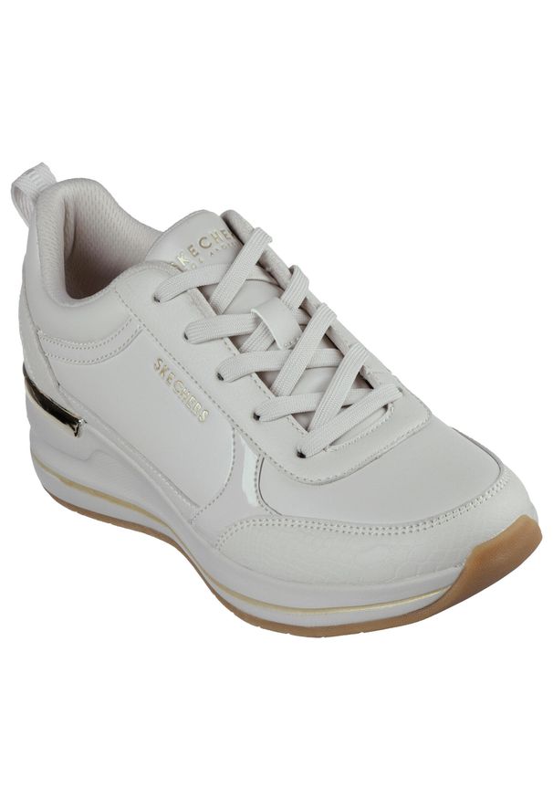 skechers - Kapcie SKECHERS 177345S Beżowy. Kolor: biały. Materiał: syntetyk, tkanina
