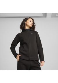 Puma - Damska rozpinana bluza z kapturem EVOSTRIPE PUMA Black. Typ kołnierza: kaptur. Kolor: czarny. Sport: bieganie