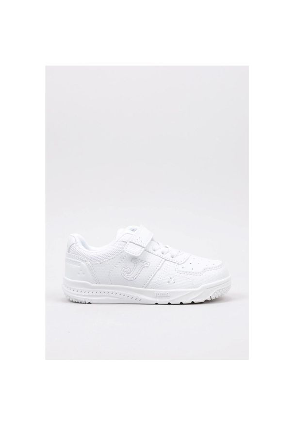 Buty do chodzenia dla dzieci Joma Harvard. Okazja: na co dzień. Zapięcie: rzepy. Kolor: biały. Materiał: materiał, syntetyk, skóra, guma. Szerokość cholewki: normalna. Sport: turystyka piesza