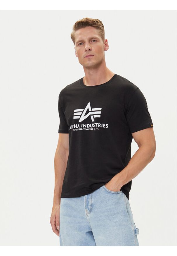 Alpha Industries T-Shirt Basic T-Shirt 100501 Czarny Regular Fit. Kolor: czarny. Materiał: bawełna