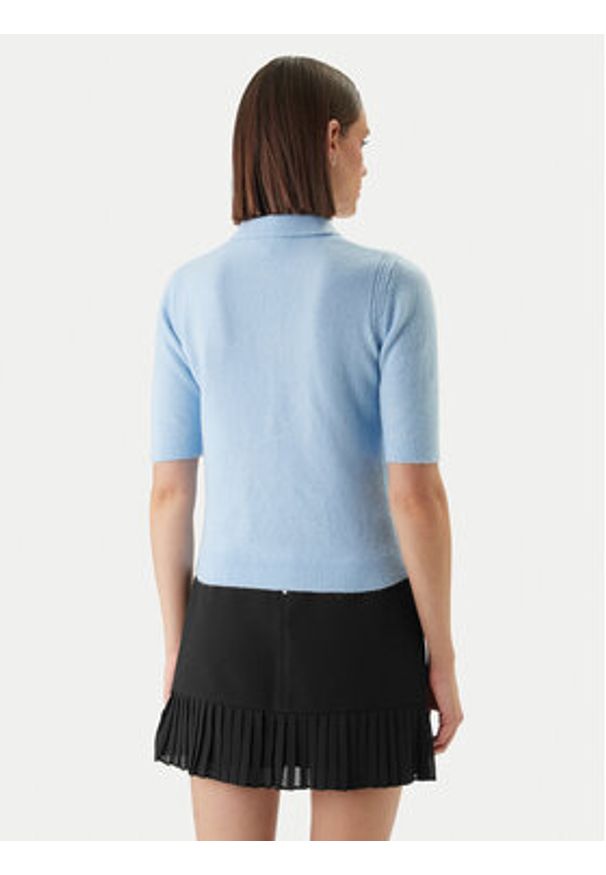 Morgan Sweter 261-MSOFI Błękitny Slim Fit. Kolor: niebieski. Materiał: syntetyk